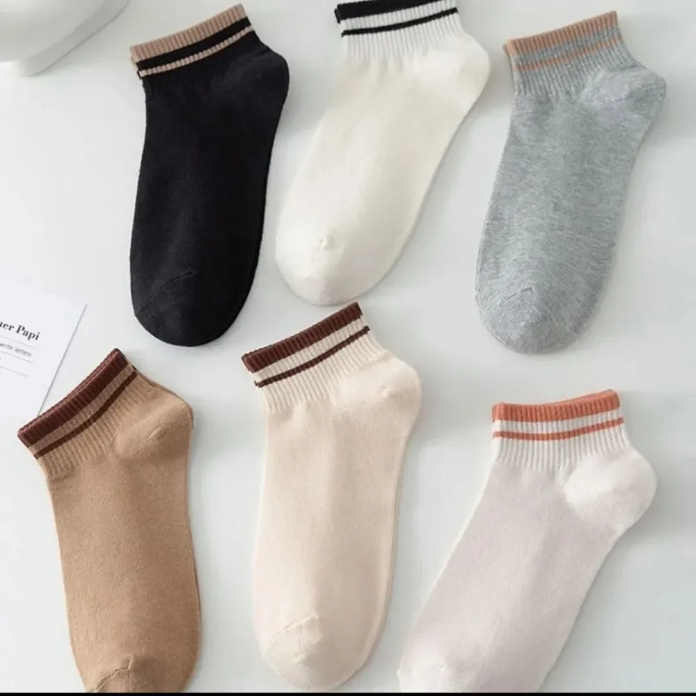 Stripe neutral color Ankle Sock Bundle